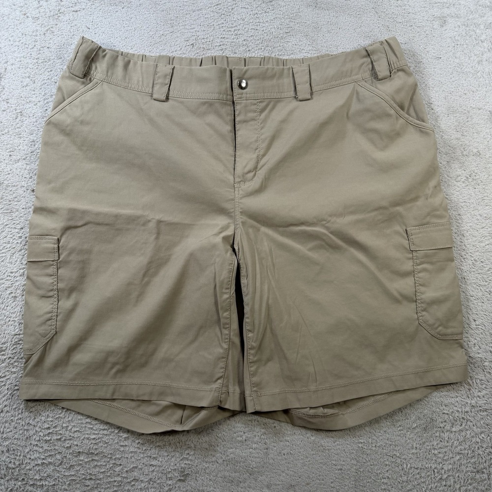 Duluth Trading Shorts Womens 20W Khaki Dry on the Fly Cargo Nylon Stretch Hiking
